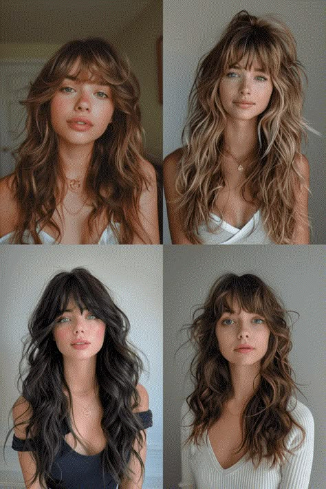 Layered Hair With Bangs, Hair Magic, 10th Grade, Haircuts For Wavy Hair, Curly Hair Inspiration, Hair Color And Cut, Long Layered Hair, Long Wavy Hair, Moisturize Hair