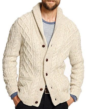 donegal-wool-cable-knit-sweater Mens Fashion Cardigan, Fashion Harness, Sweater Over Dress, Crowded Room, Mens Fashion Swag, Mens Tshirts Fashion, Crew Neck Cardigan, Sweater Season, Men's Sweaters