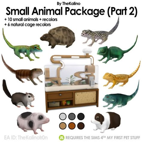 Download: SimfileshareIncludes:• 10 new animals with recolors• Skink, Leopard Gecko, Bartagame, Lop Ear Rabbit, Chameleon, Mini Pig, Tortoise, Giant Day Gecko, Lguana and Flying Squrriel!• 6... Sims 4 Pets Mod, Mods Sims 4, Los Sims 4 Mods, Sims Pets, Die Sims 4, Sims 4 Studio, The Sims 4 Packs, Sims 4 Children, Sims 4 Mm Cc