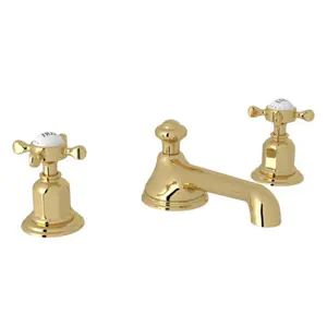 Perrin & Rowe Perrin & Rowe® Two Handle Bathroom Sink Faucet in Unlacquered Brass - U.3706X-ULB-2 - Ferguson Perrin And Rowe, Deck Installation, Widespread Bathroom Faucet, Bath Faucet, Lavatory Faucet, Unlacquered Brass, Bathroom Faucet, Bathroom Styling, Bathroom Sink Faucets