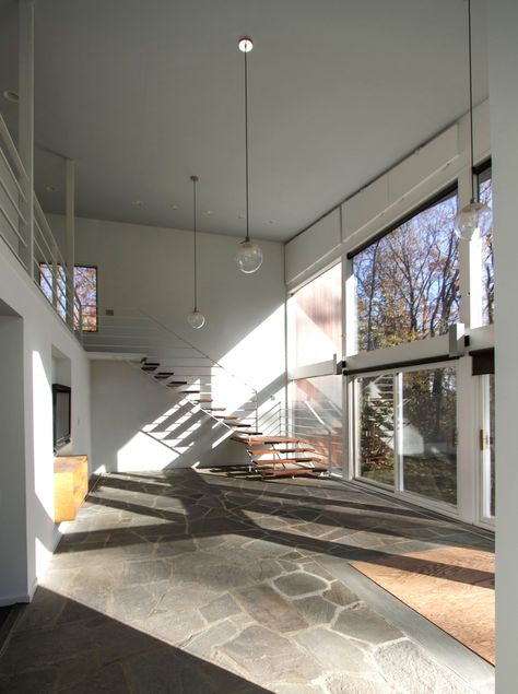 Marcel Breuer Lauck House restoration by Rafi Segal Marcel Breuer Interior, Marcel Breuer Architecture, House In Garden, Green Roof Building, Cedar Paneling, Princeton New Jersey, Princeton Nj, Modernist Architects, House Restoration