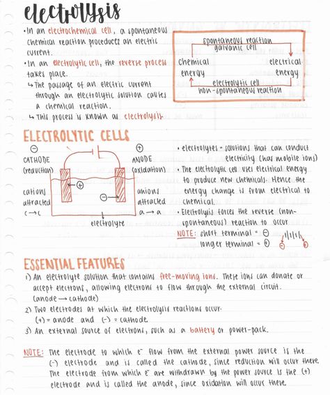 VCE CHEMISTRY UNIT 3 Electrolysis Chemistry, Galvanic Cell, Gcse Science Revision, Chemistry Revision, Analytical Chemistry, Science Revision, Gcse Revision, Ap Chemistry, Exam Study Tips