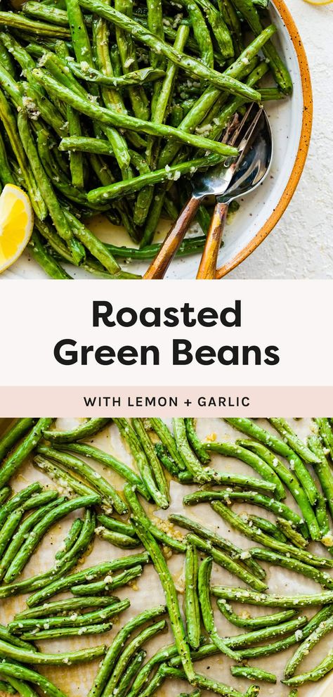 Oven Roasted Green Beans Green Bean Recipes Oven, Roasted Frozen Green Beans, Dates With Goat Cheese, Pan Green Beans, Green Bean Recipes Healthy, Oven Green Beans, Easy Green Bean Recipes, Southern Sides, Oven Roasted Green Beans