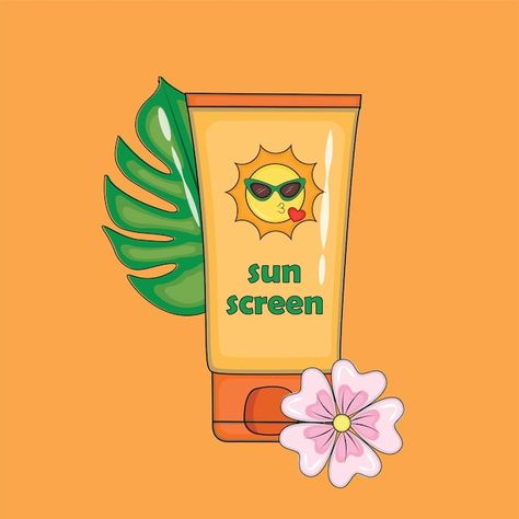 Vector sun protection essential vector i... | Premium Vector #Freepik #vector Sunscreen Animation, Sunscreen Drawing, Cartoon Photo, Psd Icon, Spf Sunscreen, Vector Photo, Summer Season, Premium Vector, Sun Protection