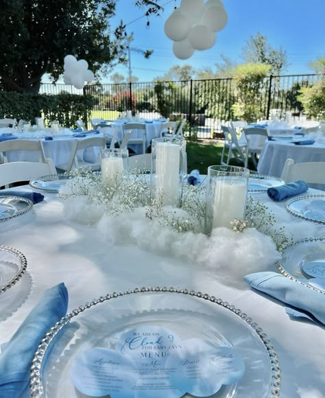 Wedding Cloud Theme, Up In The Clouds Party, White Desert Table Ideas, Cloud Quinceanera Theme, Sky Theme Decoration, Cloud Backdrop Ideas, We’re On Cloud Nine Baby Shower Theme, Diy Cloud Backdrop, Heavenly Theme Decorations