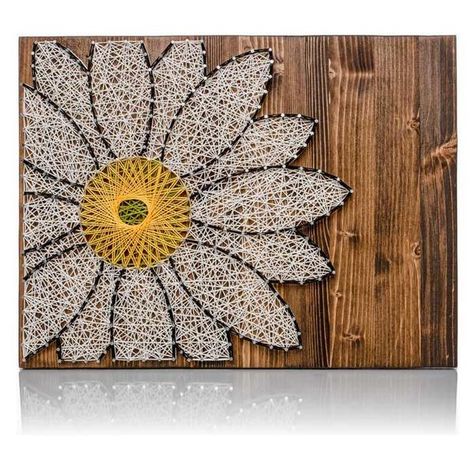 What string art design are you eager to create? String of the Art has various string art kits that have numerous designs for you to craft together. Daisy Wall Art, Daisy Wall, Arts And Crafts For Adults, Nail String Art, String Art Patterns, String Art Diy, Harry Potter Crafts, Wall Hanging Diy, Sunflower Decor