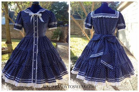 Sailor Dress Pattern, Otome No Sewing Pattern, Otome No Sewing, Themed Dresses, Nautical Outfits, Japanese Sewing, Coordinating Outfits, Making Clothes, Sailor Dress