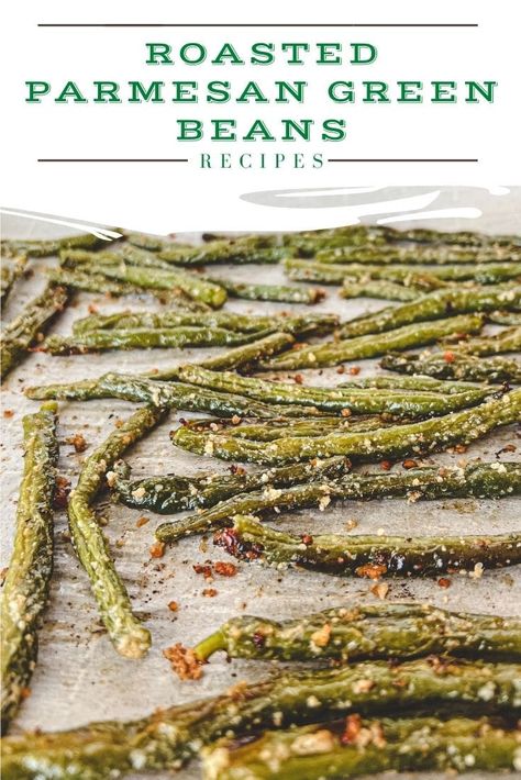 These roasted parmesan green beans, heavily dusted with good parmesan and some garlic, come out of the oven crisp-tender and delicious. Parmesean Green Beans, Garlic Parm Green Beans, Parmesan Green Beans Baked, Green Beans In The Oven, Parmesan Crusted Green Beans, Roasted Green Beans With Parmesan, Parmesan Garlic Green Beans, Roasted Parmesan Green Beans, Parmesan Green Bean Recipes