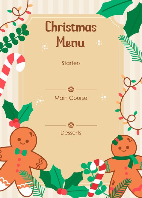 Xmas Dinner Menu, Menu Template Free Printable, Traditional Christmas Menu, Traditional Christmas Dinner Menu, Free Printable Menu Template, Christmas Menu Design, Christmas Menu Template, Christmas Party Menu, Xmas Menu