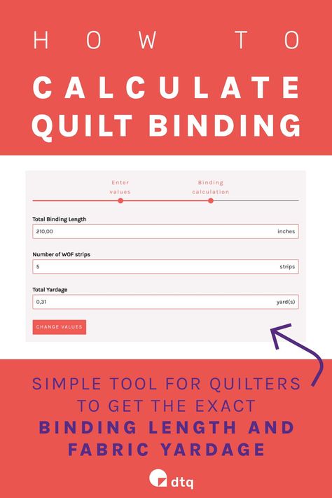 Looking for an accurate and easy way to calculate quilt binding? Look no further! Our Quilt Binding Calculator is a simple quilting tool that will help you quickly and accurately get the binding length and yardage you will need for your quilt. Do the quilt binding calculation now and make sure your quilt binding will fit perfectly, every time! #dtq #quiltingtools #bindingcalculator #howtocalculatequiltbinding #quiltcalculator Bias Binding Calculator, Quilt Binding Calculator, Binding Calculator, Binding Tips, Quilt Math, Bias Tape Tutorial, Simple Quilting, Calculator Design, Math Made Easy