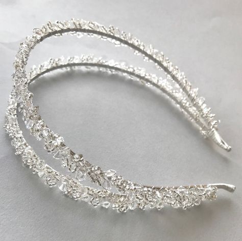 Crystal Bridal Headband, Bridal Hair Bands, Bridal Mask, Crystal Hair Accessories, Silver Tiara, Pearl Tiara, Double Wedding, Silver Headband, Crystal Headpiece