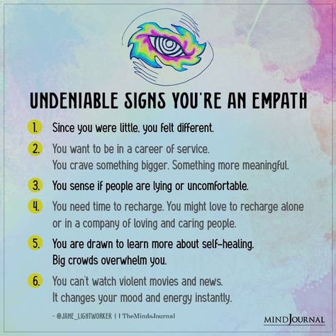 Undeniable Signs You're An Empath Being An Empath Is Hard, Fake Empath, Being An Empath Quotes, Empaths Quotes, Empath People, Empath Tattoos, Empath Art, Clairsentient Empath, Empath Witch