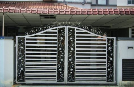 25 Simple Gate Design For Small House [Updated 2019] Simple Gate Designs, Ms Gate, Iron Main Gate Design, Dhaka City, Compound Wall Design, Home Gate Design, Gate Wall Design, Gate Designs Modern, Grill Gate