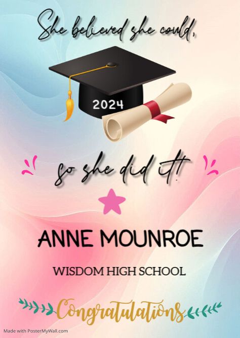 Editable wishing you success all the best in your exams congratulations on your graduation template Congratulations On Your Graduation, Graduation Templates, She Believed She Could, All The Best, Good Things, Quick Saves, White, Design