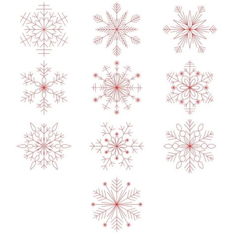 Redwork Christmas Patterns, Snowflake Embroidery Pattern Free, Snowflakes Embroidery Pattern, Diy Embroidery Flowers, Embroidery Floss Crafts, Quilted Placemat Patterns, Embroidered Snowflakes, Minimal Tattoo Designs, Minimal Tattoo Ideas