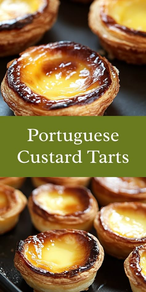 Portuguese Custard Cups, Portugese Egg Custard Tart Recipe, Portuguese Milk Tarts, Portuguese Tarts Recipe, Portuguese Egg Tart Recipe, Custard Cups Recipe, Tarts Recipe Dessert, Mini Custard Tarts, Portuguese Pastries