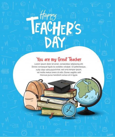 International Teachers Day, Teacher Postcards, Illustration School, Happy Easter Messages, Teachers Day Poster, Teachers Day Greetings, World Teacher Day, Poster School, Sketch Background