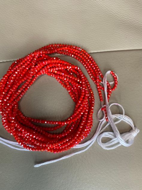 Bohemian Red Waist Beads With Colorful Beads, Spiritual Hand-strung Waist Beads For Festivals, Adjustable Red Waist Beads With Round Beads, Adjustable Red Waist Beads, Red Waist Beads, Adjustable Multi-strand Waist Beads For Festivals, Crystal Waist Beads, Belly Beads, Waist Beads African