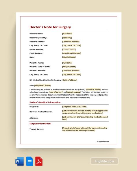 Doctors Note for Surgery Doctors Note Template, Note Templates, Surgery Doctor, Doctor Names, Surgeon Doctor, Medical Leave, Passport Pictures, Bill Template, Types Of Surgery