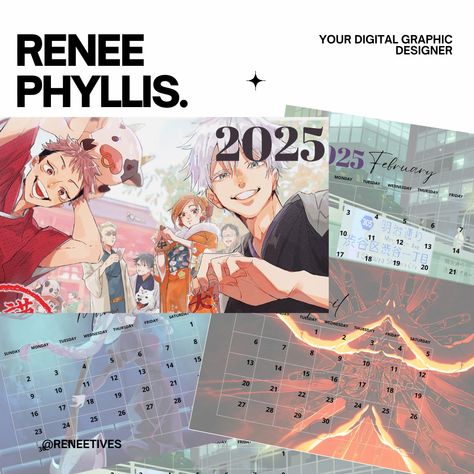 Indulging in the world of wonder and mayhem alike, RENEETIVES, brings you Anime-inspired calendars of your choice and / or favorite anime shows and movies. 

Why choose reneetives?
1. HD RESOLUTION
2. PRINTABLE
3. BUDGET-FRIENDLY

Buy Now! And don't miss out the wonder of asesthetic and anime.

PS: you will be directed to my raket acc, but if it is inconvenient, then feel free to message me, as soon as possible and I will accomodate your needs. Anime Calendar, Art Booth, World Of Wonder, 2025 Calendar, Shows And Movies, Powerpoint Presentation Templates, Anime Inspired, Digital Graphics, Anime Shows