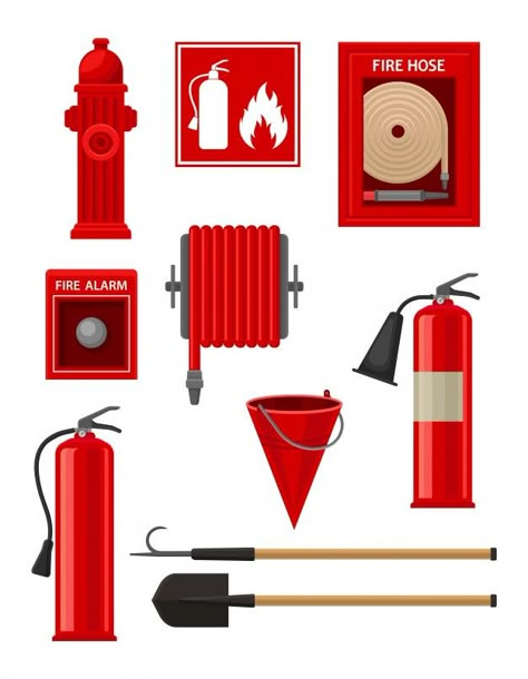 Fire Extinguisher Sign, Firefighter Tools, Fireman Birthday, Free Paper Models, Firefighter Birthday, Emergency Equipment, Fire Suppression, Fire Fire, Fire Hose