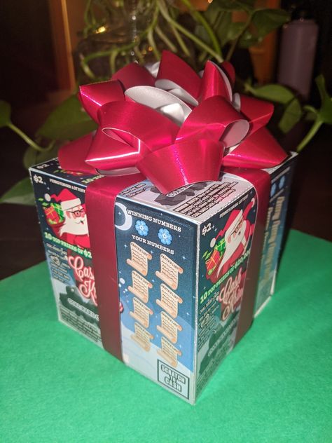 Lottery Card Gift Ideas, Gifting Lottery Tickets, Christmas Scratch Ticket Gift Ideas, Lottery Ticket Christmas Tree, Lottery Ticket Christmas Gift Ideas, Scratch Off Ticket Gift Ideas Christmas, Lottery Gift Ideas, Lottery Ticket Gift Ideas Christmas, Christmas Lottery Ticket Gift Ideas