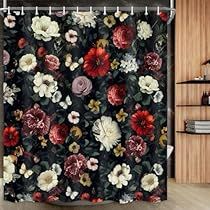 Jewel Tone Bathroom, Plum Bathroom, Plants Bathroom, Hooks For Bathroom, Floral Shower Curtain, Flower Plants, Bathroom Curtain, Floral Shower Curtains, Floral Curtains