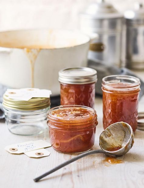 Rhubarb, orange and ginger jam Ginger Jam Recipe, Wimbledon Recipes, Ginger Jam, Orange Jam, Rhubarb Jam, Tikka Masala Recipe, Jam Recipe, Fruit Jelly, Homemade Jam