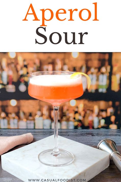 Aperol Sour, Gin Lemon, Gin Cocktail Recipes, Summer Drink Recipes, Sour Cocktail, Summer Cocktail Recipes, Aperol Spritz, Refreshing Cocktails, Alcohol Recipes