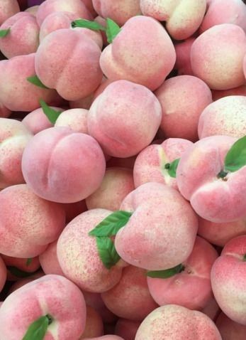 Peaches And Cream Aesthetic, White Peach Aesthetic, Pink Fruit Aesthetic, Peaches Aesthetic, Japanese Peach, White Peaches, Cream Pastel, Fruit Cream, Pink Fruit