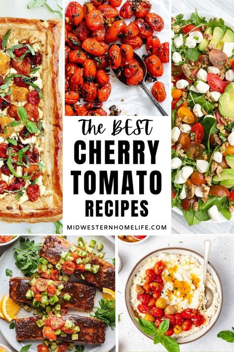 Chocolate Cherry Tomato Recipes, Tomato Cucumber Recipes, Summer Tomatoes Recipes, Little Tomatoes Recipes, Beef Steak Tomatoes Recipes, Cherrie Tomatoes Recipes, How To Use Up Cherry Tomatoes, Ways To Use Cherry Tomatoes, Cherry Tomato Recipes Dinner