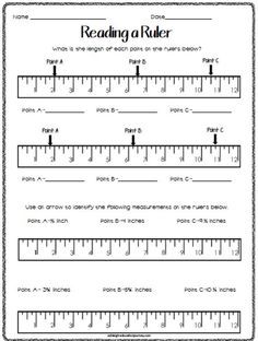 3rd Grade Measurement Activities, How To Read A Ruler, Using A Ruler Activities, Measuring With A Ruler Activities, Measurement Activities 2nd, Ruler Reading, Measurement Ideas, Reading A Ruler, Teaching Measurement