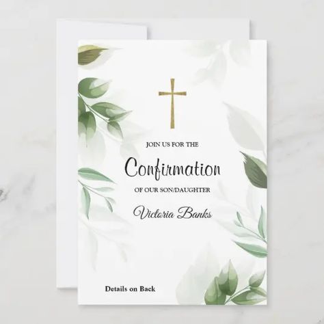 Confirmation Invitations, First Communion Invitations, Invitation Background, Communion Invitations, Green Theme, Elegant Invitations, Art Inspiration Painting, First Communion, Invitation Design