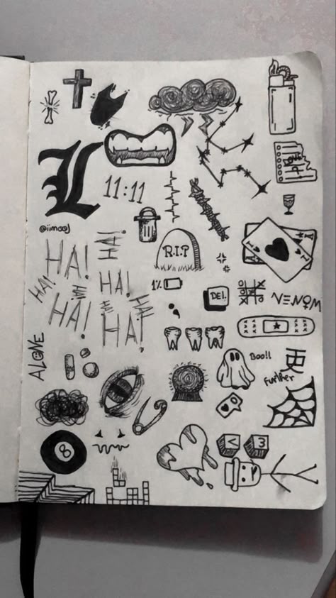 Black Pen Doodles, Edgy Doodles, Converse Doodles, Fnaf Tattoo, Drawings To Do When Bored, Tattoo Doodle, Simple Art Designs, Handwriting Tips, Minimal Tattoo Designs