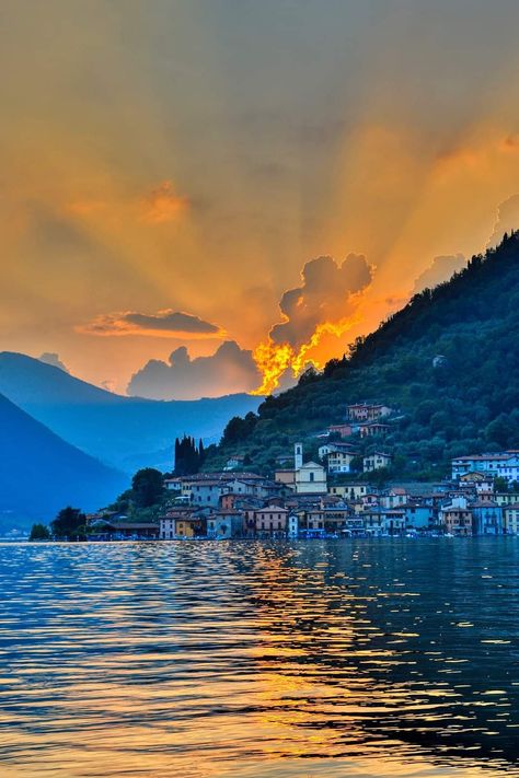 Montisola Iseo Lake, Italy Lake Iseo Italy, Landscape Italy, Lake Iseo, Italian Lakes, Italian Landscape, Lake Landscape, Beautiful Places, Villa, Lake