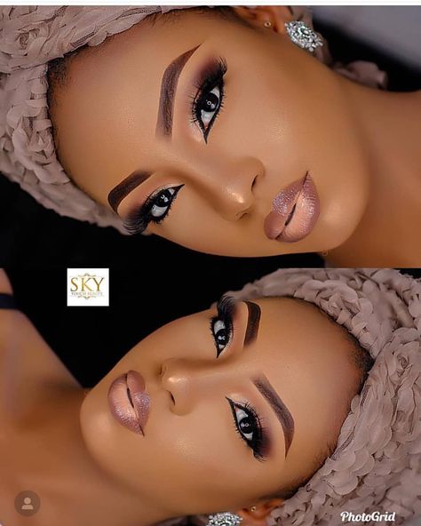 Lovely 👌🏼Makeup by @skytouch_beauty #subtleglam #naijapartyowanbe Black Bridal Makeup, Styles For Black Women, Maquillage Yeux Cut Crease, Makeup For Black Skin, Brown Skin Makeup, Beauty Make-up, Braut Make-up, Black Makeup, Trendy Makeup