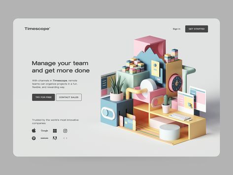 Timescope by Peter Tarka Peter Tarka, 3d Ui, Animated Design, Web Design Examples, Ui Design Trends, Advertising Graphics, Elements And Principles, 3d Illustrations, Factory Design