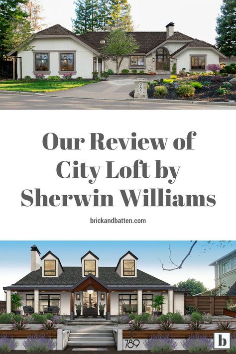 City Loft is a soft white paint color by Sherwin Williams that our designers love for the cozy feel it brings to a variety of home styles. It may not be as versatile as other whites we’ve reviewed on our blog, but it deserves attention all the same. Learn more in this post. Sherwin Williams City Loft Exterior, Sw City Loft Exterior, City Loft Exterior Paint, City Loft Sherwin Williams Exterior, City Loft Coordinating Colors, Sherwin Williams City Loft, Soft White Paint, City Loft Sherwin Williams, Exterior Paint Sherwin Williams