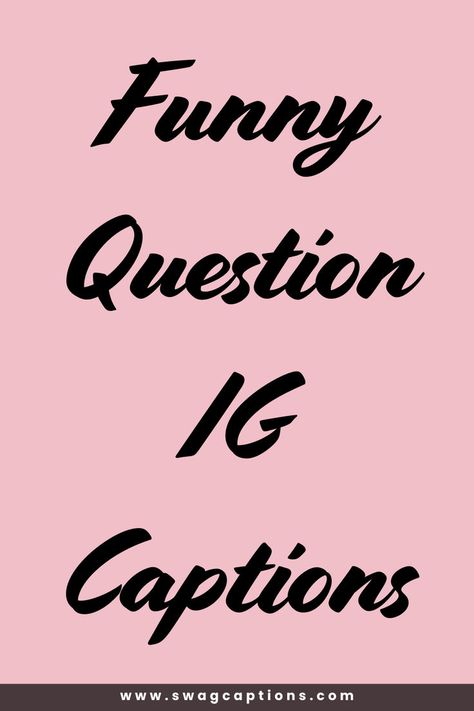 Looking for the perfect way to add humor to your Instagram posts? Check out our collection of Funny Question IG Captions! These hilarious and witty questions are sure to get your followers laughing and engaging with your content. From clever quips to playful puns, our captions will make your posts stand out and spark conversations. Whether you're sharing a selfie, a group photo, or a candid moment, these funny questions will add the perfect touch of humor to your feed. Questions Captions For Instagram, Question Captions For Instagram, Question Captions, Ig Captions Funny, Funny Ig Captions, Funny Selfie Captions, Caption For Group Photo, Funny Captions For Instagram, Cute Questions