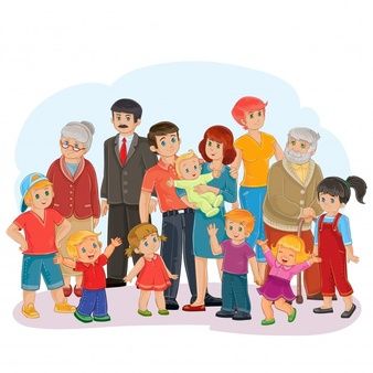 Vector big happy family - great-grandfather, great-grandmother, grandfather, grandmother, dad, mom, daughters and sons Big Family Pictures, Happy Big Family, Family Picture Cartoon, Family Status, International Family Day, Family Icon, Big Family Photos, Cartoon Family, Family Clipart