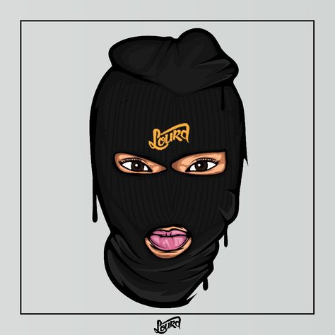 Balaclava Cartoon Art, Ski Mask Illustration, Balaclava Illustration, Balaclava Drawing, Ski Mask Drawing, Ski Mask Tattoo, Black Skulls Wallpaper, Hip Hop Artwork, Mask Pictures