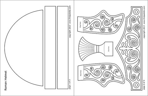 Roman Imperial Helmet Templates | Free Printable Templates & Coloring Pages | FirstPalette.com Helmet Of Salvation Craft, Salvation Craft, Roman Soldier Helmet, Helmet Template, Imperiul Roman, Roman Helmet, Helmet Of Salvation, Free Printable Templates, Bible School Crafts