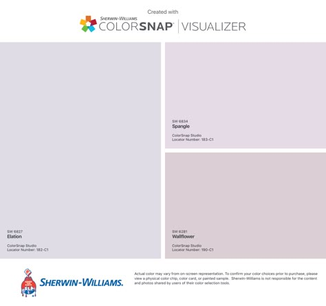 Best Light Purple Paint Color Sherwin Williams, Sherwin Williams Violet Paint Colors, Pastel Purple Paint Colors, Sherwin Williams Lilac Paint Colors, Sherwin Williams Spangle, Pale Purple Paint Colors, Sherwin Williams Lavender Paint Colors, Lilac Wall Color, Poppy Bathroom