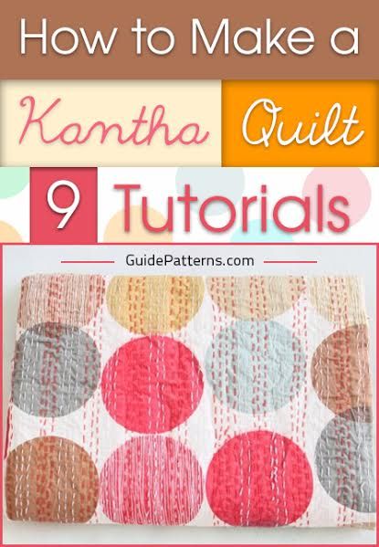 How To Kantha Stitch, How To Make Kantha Quilt, Diy Kantha Quilt, Kawandi Quilt Tutorial, Boro Stitching Tutorials, Kawandi Quilting, Kawandi Quilts, Kantha Patchwork Quilt, Kantha Quilting