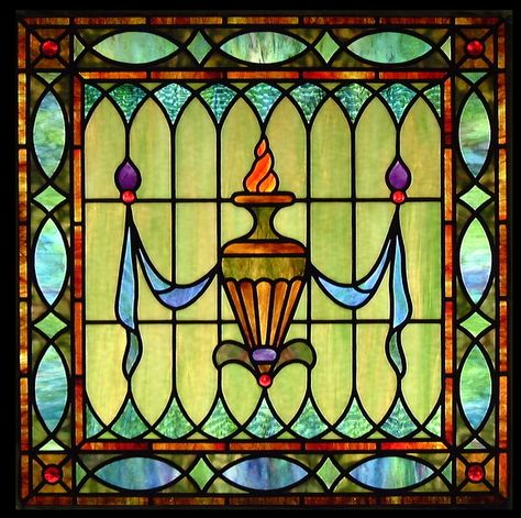 Urn with Drape Stained Glass Window by octobercountry1, via Flickr Leadlight Windows, Antique Stained Glass Windows, Stained Glass Windows Church, Sea Glass Mosaic, زجاج ملون, Antique Stain, Stained Glass Birds, Stained Glass Window Panel, Tiffany Stained Glass