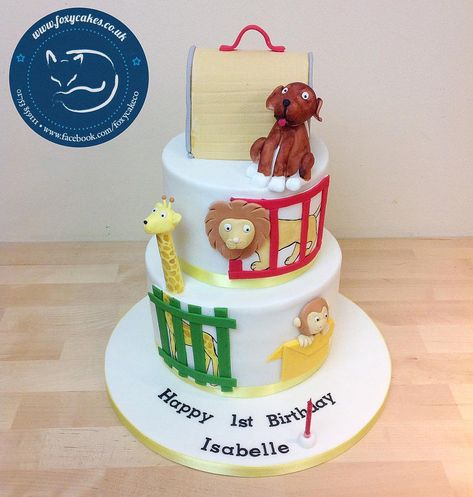 Dear Zoo Cake Ideas, Dear Zoo Party, Dear Zoo Cake, Book Themed Cake, Cakes Animals, Dear Zoo Book, Zoo Birthday Cake, Zoo Cake, 1st Bday Cake