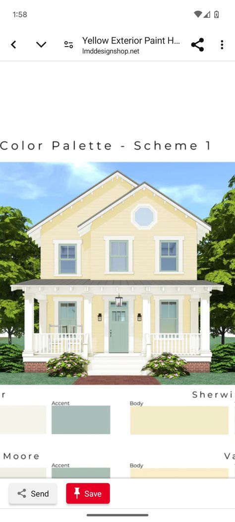 Yellow And Green House Exterior, Pale Yellow House With Shutters, Yellow House Curb Appeal, Pale Yellow Exterior House Colors, Light Yellow House Exterior, Pale Yellow House Exterior, Yellow Exterior House Colors, Yellow Vinyl Siding, House Shutter Colors