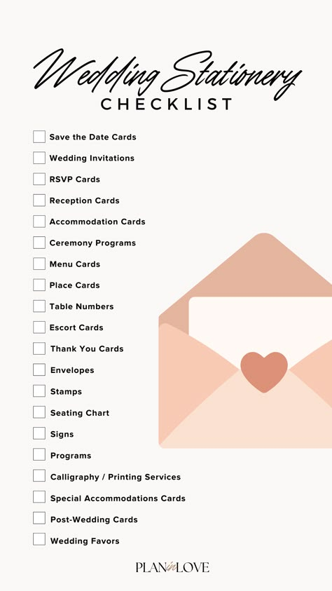 wedding stationery checklist | wedding paper goods check list | wedding invitations | wedding stationery | wedding day moments | wedding planning tools  | wedding planning | wedding journey | wedding | plan in love Wedding Invitation Checklist, Wedding Seating Chart Tips, Wedding Day Signage Checklist, Wedding Sign List, Wedding Signage Checklist, Roles In A Wedding, Wedding Planning Aesthetic, Wedding Stationary Checklist, Wedding Planner Aesthetic