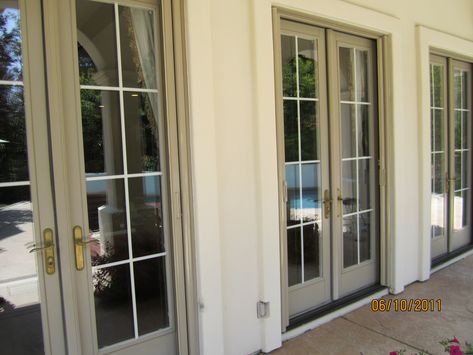 with retactable screens 3 Sets Of French Doors, Double Screen Doors, Door Redo, Screened Porches, Retractable Screen, Double French Doors, Screen Doors, Door Upgrade, Simi Valley