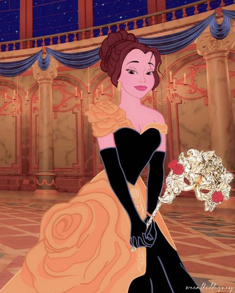 This Artist Gave Disney Princesses New Dress Designs, and the Results Are Beyond Stunning Bella Disney, Disney Mignon, Disney Belle, Disney Images, Belle Disney, Disney Princess Dresses, Princess Belle, Princesa Disney, Modern Disney